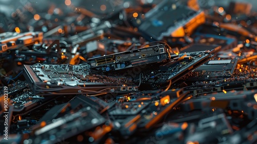 Electronic Waste 8K Realistic Lighting Highly Detailed photo