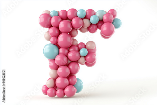 3d letter balloon on white background