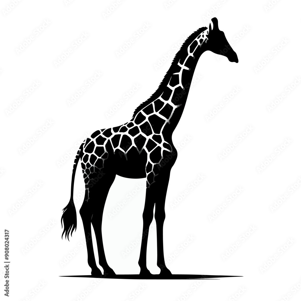 Naklejka premium giraffe silhouette vector