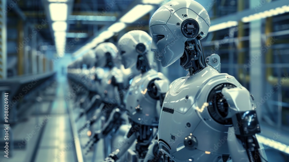 Robot AI humanoid modern cyborg background illustration. Robot AI humanoid modern cyborg background illustration.