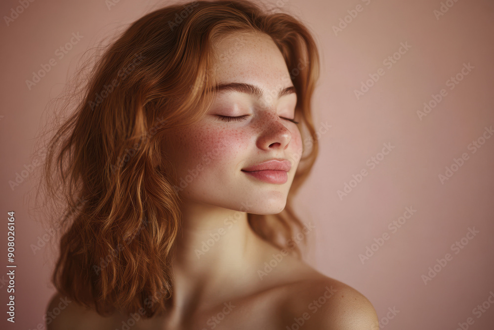 A close up of a girl's face with her eyes closed A close up of a girl's face with her eyes closed