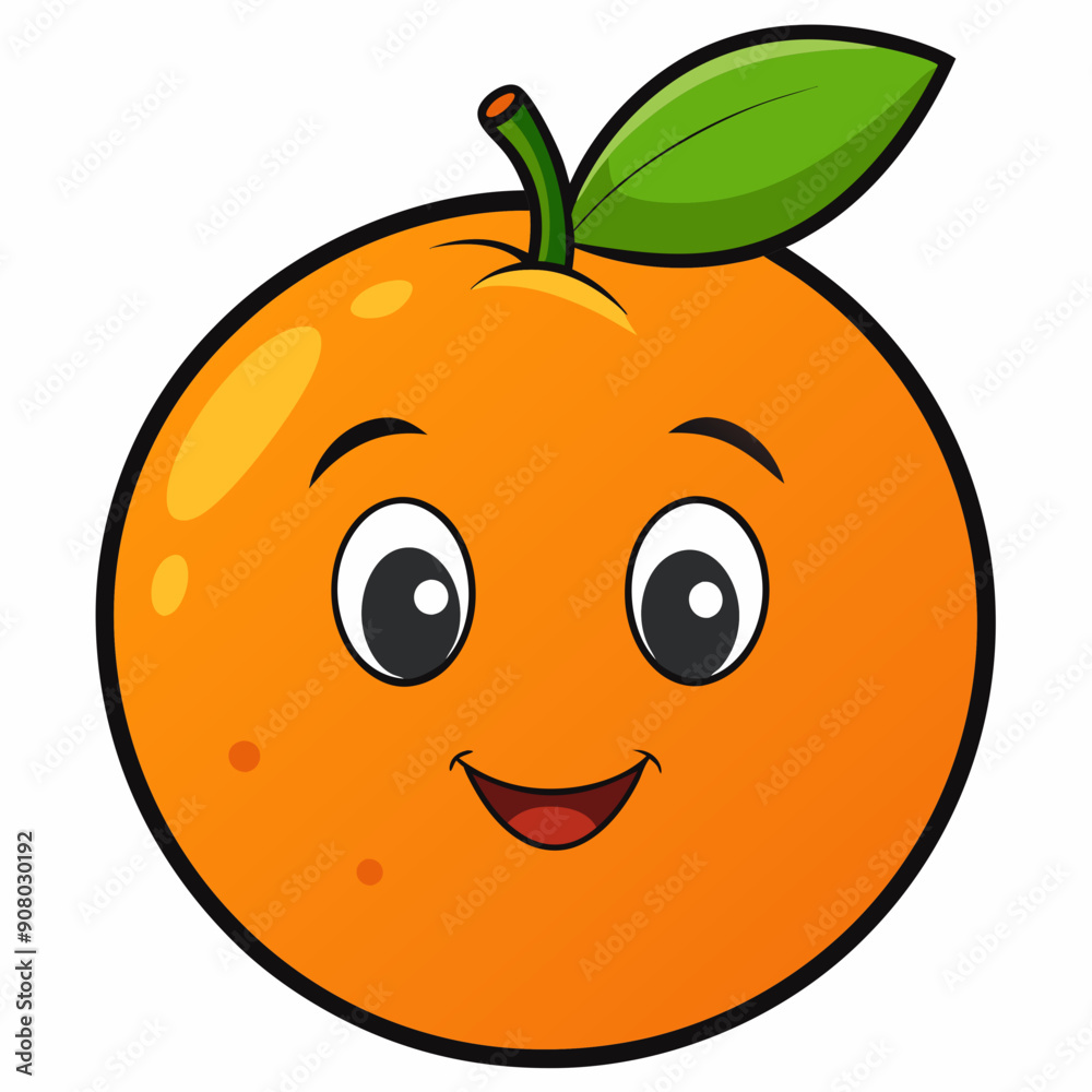 Fototapeta premium orange Fruit silhouette vector, orange vector illustration, Food vector art, orange silhouette, Fruit vector icon, eps, orange cartoon