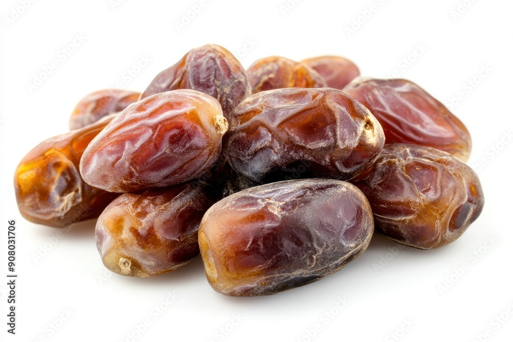 Dates isolated on white background, full depth of field, ai Dates isolated on white background, full depth of field, ai