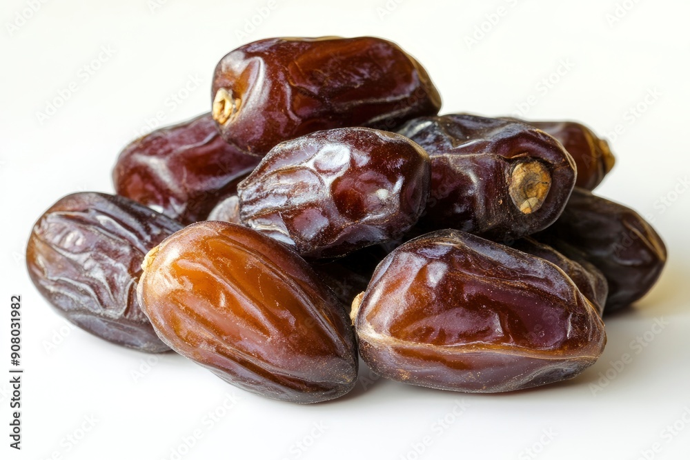 Dates isolated on white background, full depth of field , ai Dates isolated on white background, full depth of field , ai