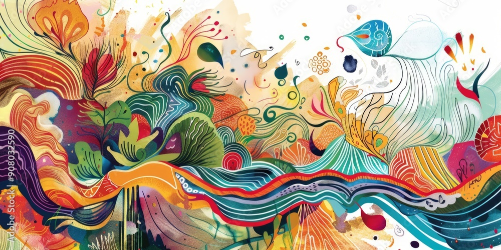 Vibrant Abstract Nature Illustration Vibrant Abstract Nature Illustration