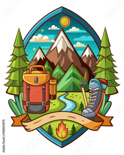 hiking colorful vector t-shirt design,hiking printable design svg photo