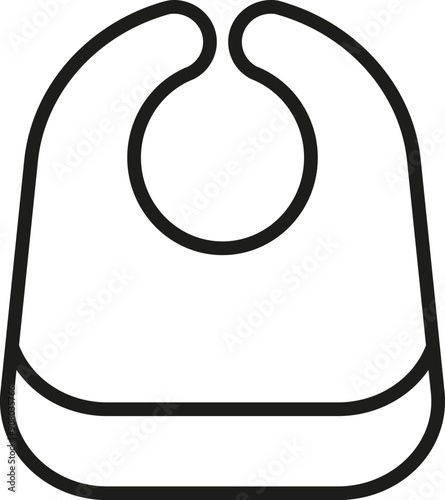 Silicone baby bib icon. Vector. Line style.