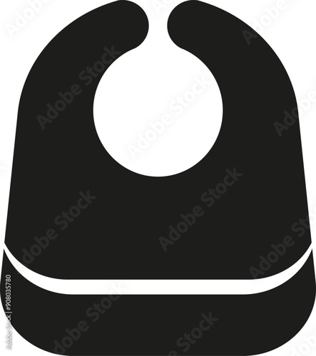 Silicone baby bib icon. Vector. Flat design.