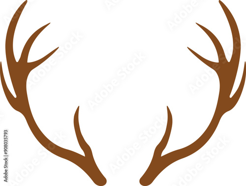 Brown deer horns icon. Deer antlers. Vector illustration.