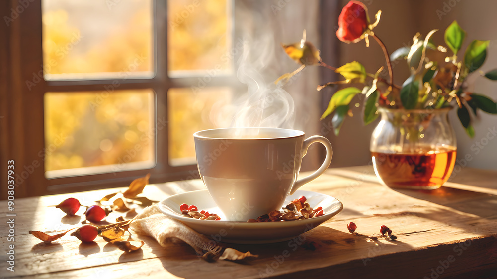 Autumn Tea, Cozy Fall's Charm, Rustic Scene. Perfect for Business, Greeting Cards, Poster, Flyer, Banner, Background, Wallpaper, Advert Autumn Tea, Cozy Fall's Charm, Rustic Scene. Perfect for Business, Greeting Cards, Poster, Flyer, Banner, Background, Wallpaper, Advert
