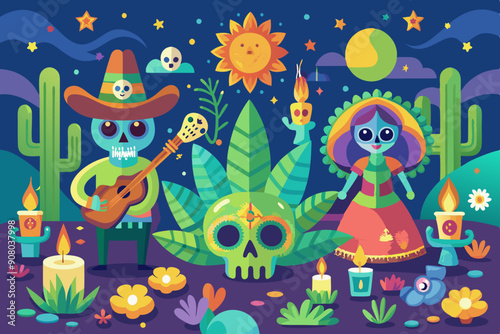 Dia de los Muertos background