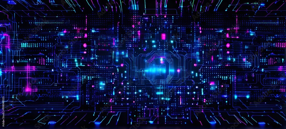 cyber technology mosaic wallpaper illustration cyber technology mosaic wallpaper illustration