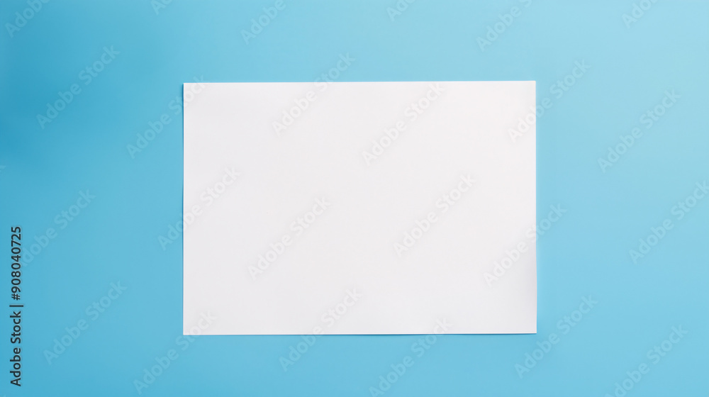 Clean sheet of white paper placed on a vibrant blue background, providing a minimalist and creative setting. Clean sheet of white paper placed on a vibrant blue background, providing a minimalist and creative setting.