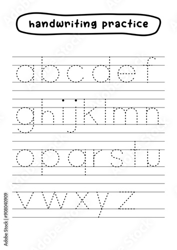 handwriting practice alphabet trace lines