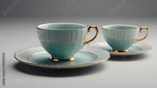 Minimalist photograph of a set of elegant teaware photo