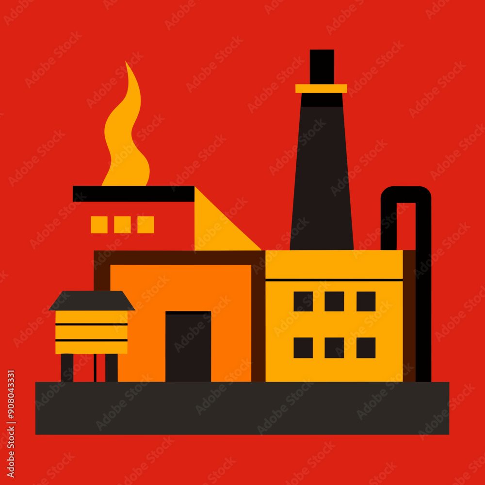 Naklejka premium illustration of a factory