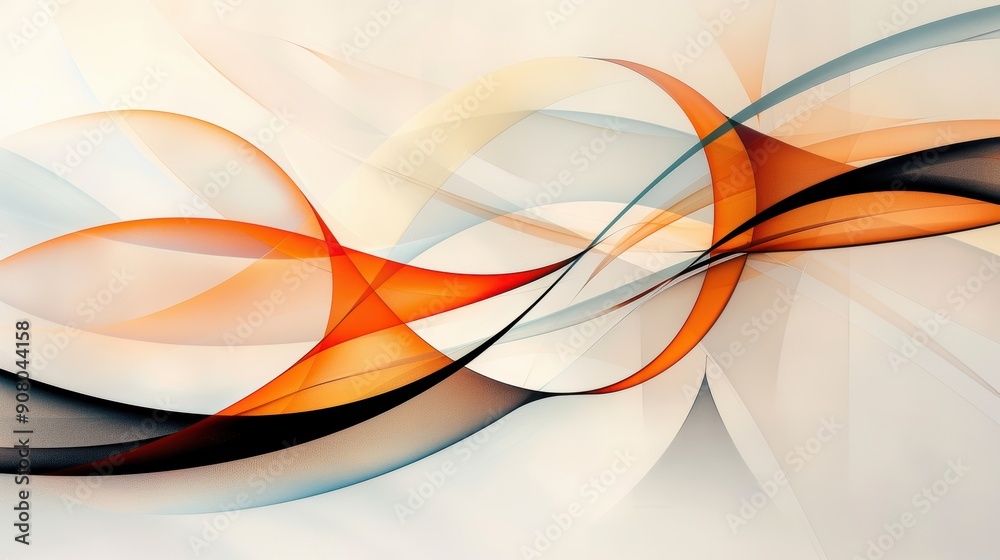 Fototapeta premium An abstract artwork showcasing the elegance of the golden ratio through the use of geometric shapes, intricate lines, and a balanced color palette, forming a captivating and sophisticated design.