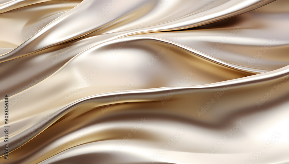 Fototapeta premium Silky smooth golden fabric waves creating a luxurious texture, luxurious, silk, smooth, golden, fabric, waves, elegant, luxurious