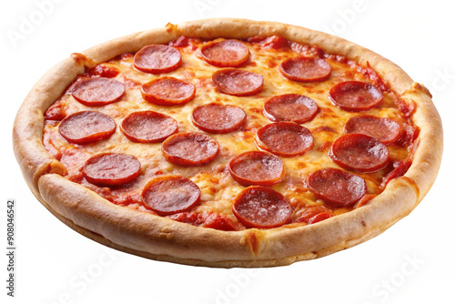 Pizza Pepperoni, isolated on white background, full depth of field 