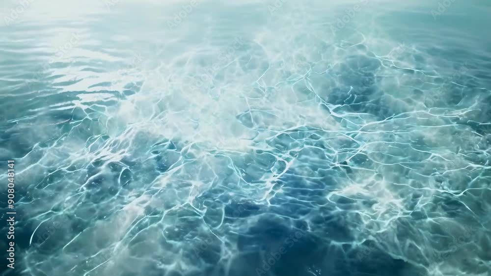 The scene captures ethereal mist rising above calm ocean waters. The light creates a serene atmosphere, enhancing the dreamlike quality. No people or animals are present, focusing solely on the