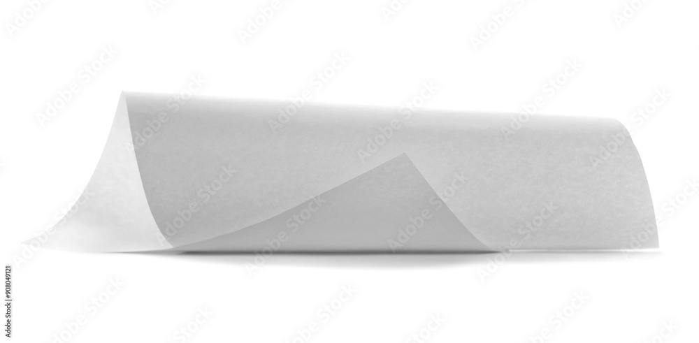 White paper, sheet twists isolated on white White paper, sheet twists isolated on white