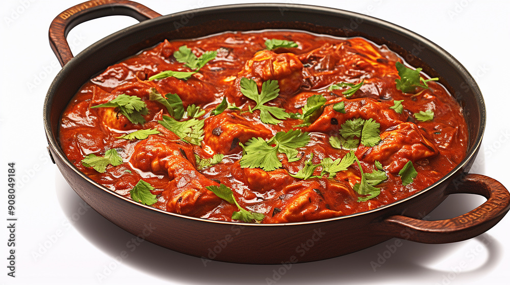 Chicken karahi isolated on white background Chicken karahi isolated on white background