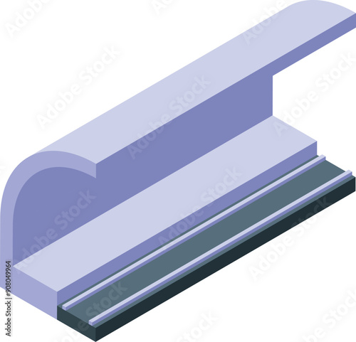 Illustration of a modern subway station platform with steps leading up to the street level