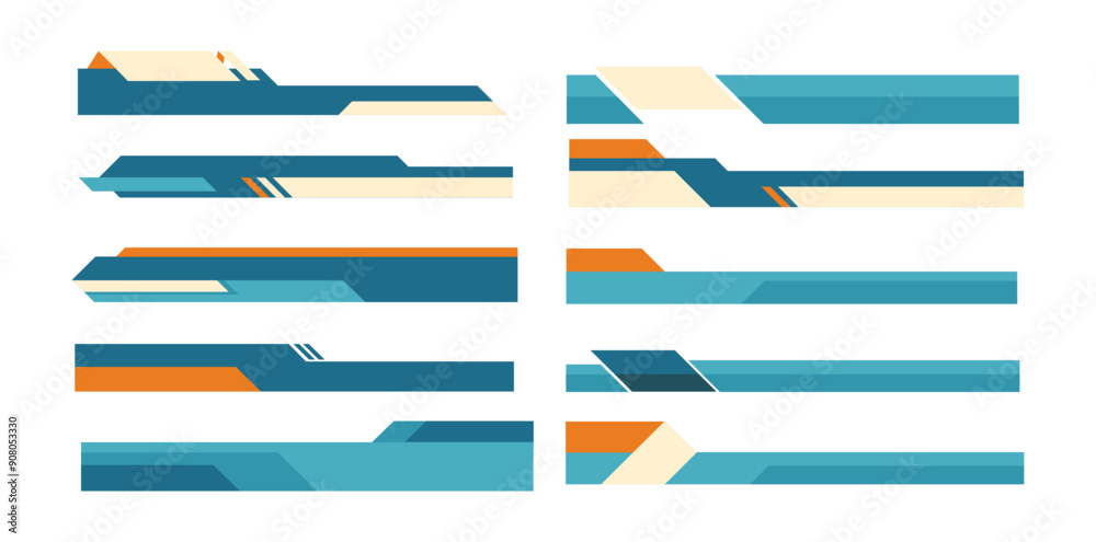 Fototapeta premium Modern Footer Set
