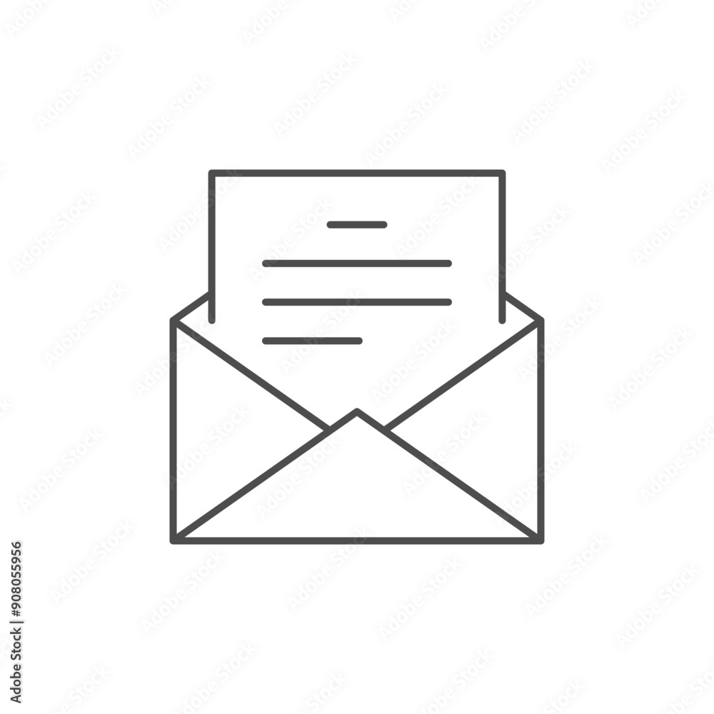 Envelope with document line icon Envelope with document line icon