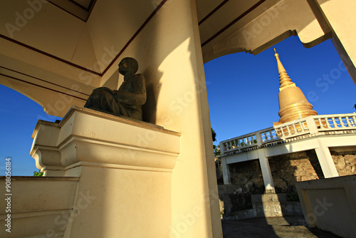 Bronze statue Prince Chumphon Veterans Memorial Shrine on Khao Chong Krajok Mountain in Prachuap Khiri Khan Province, Thailand  photo