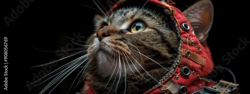 A playful portrait of a cute cat with its tongue out, showcasing its adorable features and whiskers photo