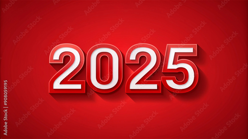 Happy New Year 2025 image with the number 2025 displayed on a red background in a clean design. Happy New Year 2025 image with the number 2025 displayed on a red background in a clean design.