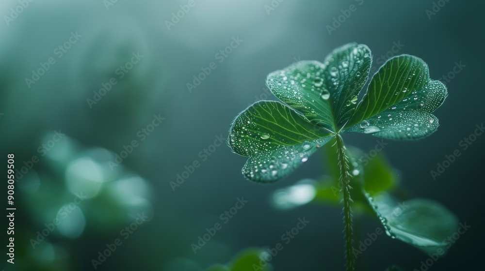 The soft green background in this macro shot of clover leaves reveals fine details and natural patterns that are captivating. The soft green background in this macro shot of clover leaves reveals fine details and natural patterns that are captivating.