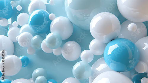 Abstract background with white and blue spheres, perfect for modern designs.