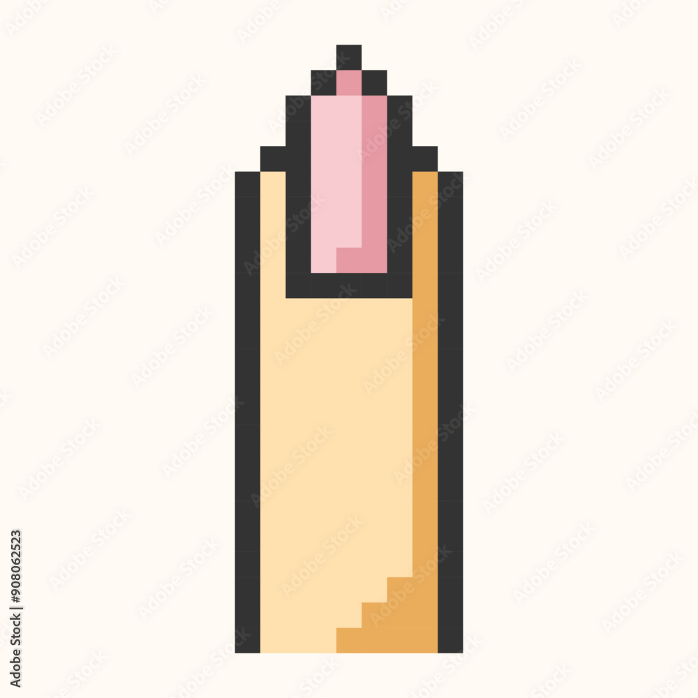 fingernail pixel art. Woman finger with pink polish pixel.Nail polishing salon,Nail Care concept.Finger icon. Vector illustration EPS 10 fingernail pixel art. Woman finger with pink polish pixel.Nail polishing salon,Nail Care concept.Finger icon. Vector illustration EPS 10