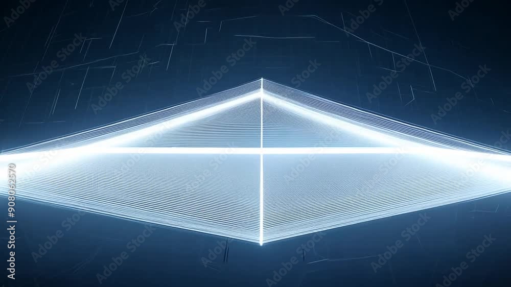 Abstract White Line Grid Animation Over Black Background Generative AI
