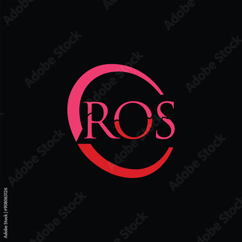 ROS letter monogram logo design vector