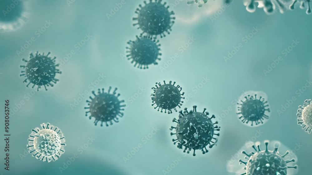 Human Immune System Interaction With Viruses Under Microscope Generative AI