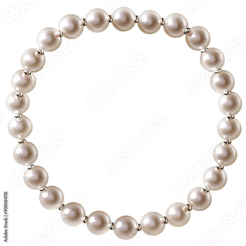 A circle of white pearls, perfect for jewelry or design projects.