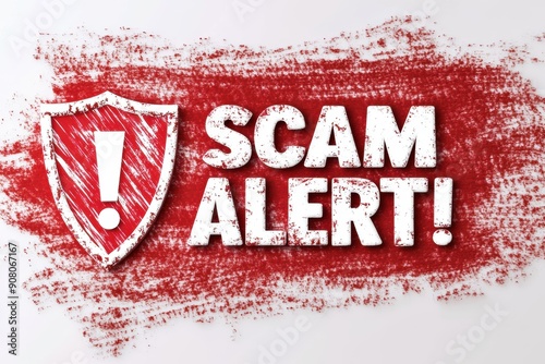 Red exclamation point warning of a potential scam alert