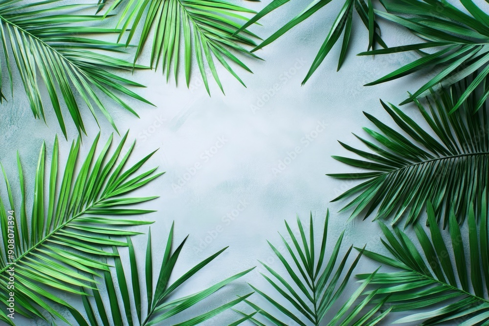 Tropical green palm leaf cut out , ai Tropical green palm leaf cut out , ai