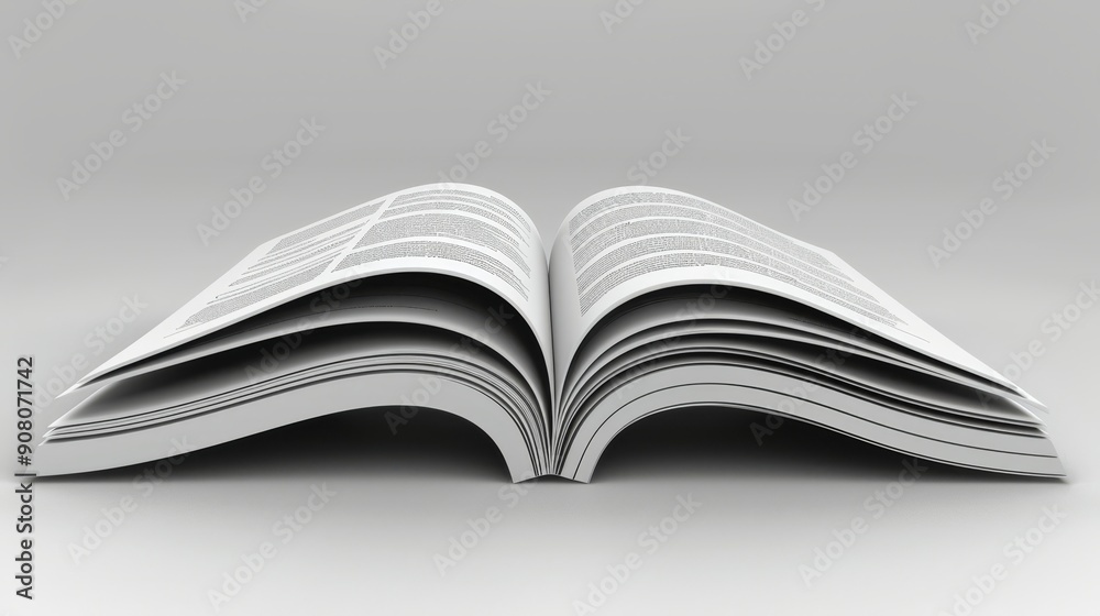 Fototapeta premium White magazine mockup on white background with ample copy space for versatile use