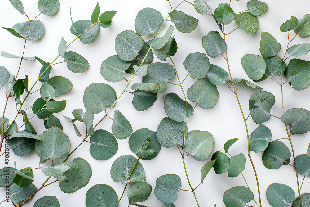 A close up of green leaves with a grey background. A close up of green leaves with a grey background.
