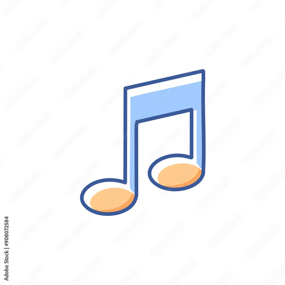 Blue music note icon Blue music note icon
