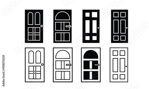 Door Vector bundle, Clipart, Silhouette, Vector, icons, illustration, design.