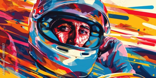 Colorful Racing Helmet Artwork photo