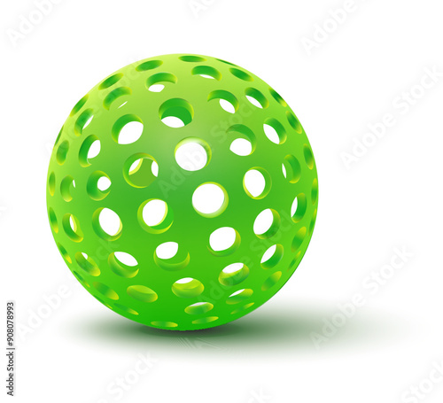 Pickleball realistic vector illustration on white background