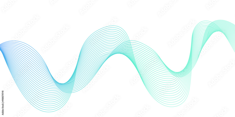 Fototapeta premium Social network communication and business technology curve line background with curved stains, Digital frequency track equalizer and curved geometric abstract Stylized line art background.