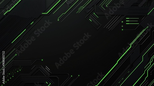 Black and Green Minimalistic Technology Background