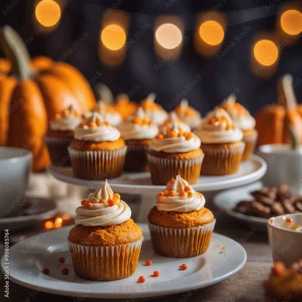 Festive Pumpkin Cupcakes with Creamy Frosting Festive Pumpkin Cupcakes with Creamy Frosting